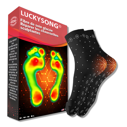 📢[💎Boutique officielle de la marque💎] LuckySong® Chaussettes réparatrices sculptantes en fibre ionique de soie glacée 2026