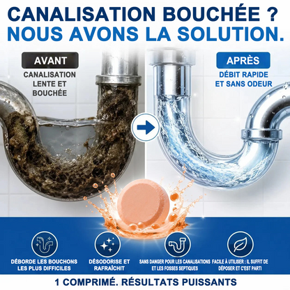 💥IEY® Pastilles nettoyantes moussantes pour canalisations — Oxygène actif | Élimine les nuisibles des canalisations | Sans javel, sans soude caustique, sans danger pour les tuyaux