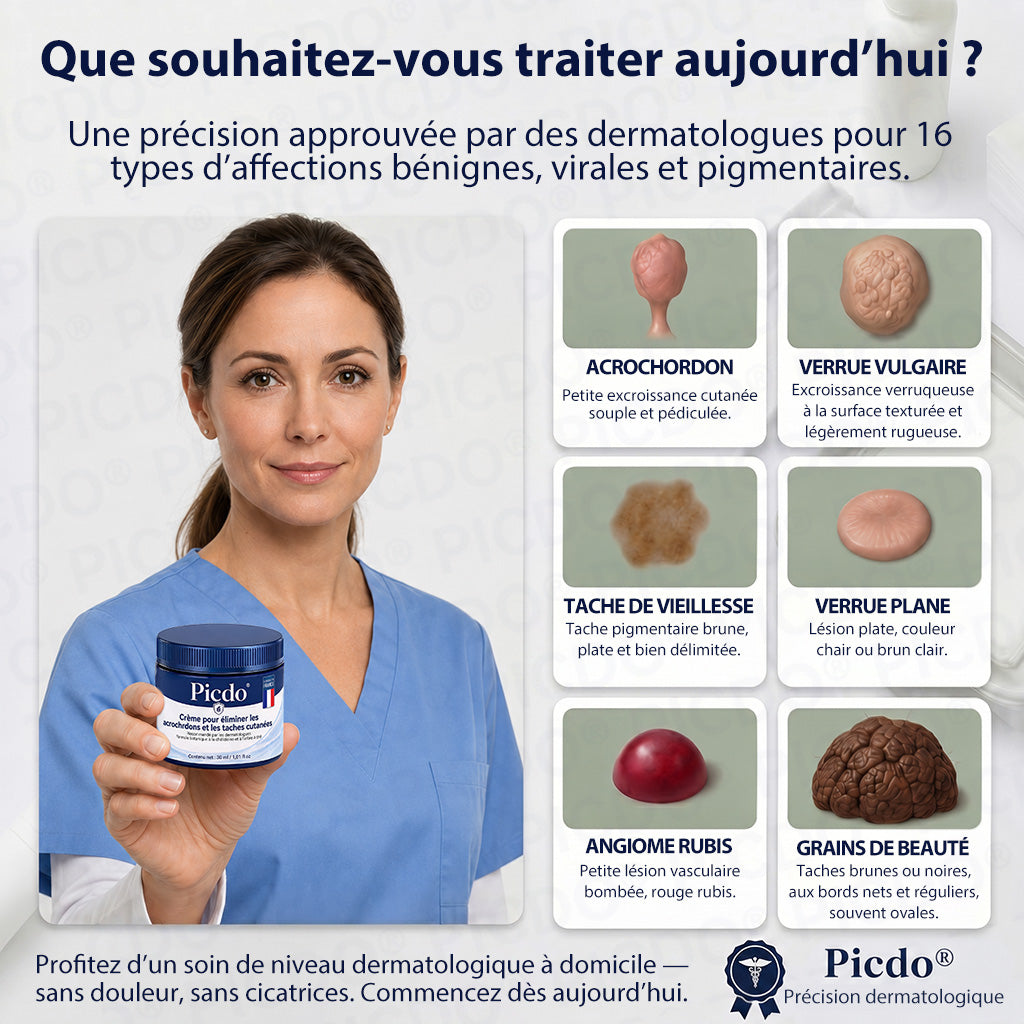Picdo® Crème Correctrice Acrochordons & Taches — Action visible en 7 jours🌈