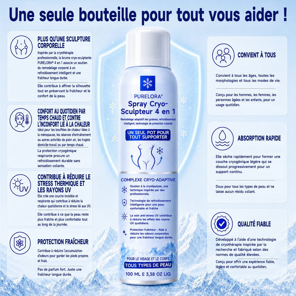 Brume cryogénique sculptante 4 en 1 𝐏𝐔𝐑𝐄𝐋𝐎𝐑𝐀®
