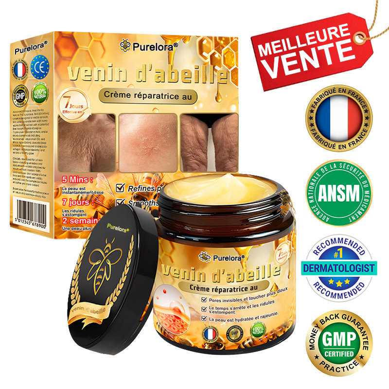 "Fabriqué et expédié de France|✅ Boutique officielle✨Purelora® venin d'abeille Crème réparatrice au 🔥 DERNIER JOUR - 80 % DE RÉDUCTION 💎"