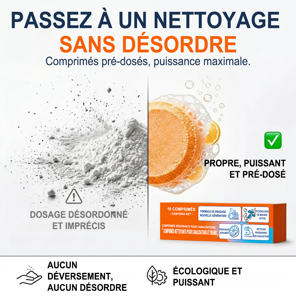 💥IEY® Pastilles nettoyantes moussantes pour canalisations — Oxygène actif | Élimine les nuisibles des canalisations | Sans javel, sans soude caustique, sans danger pour les tuyaux