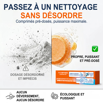 💥IEY® Pastilles nettoyantes moussantes pour canalisations — Oxygène actif | Élimine les nuisibles des canalisations | Sans javel, sans soude caustique, sans danger pour les tuyaux