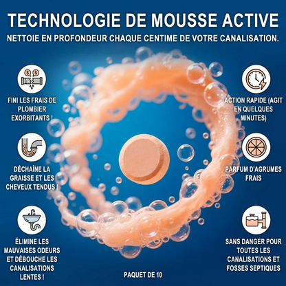💥IEY® Pastilles nettoyantes moussantes pour canalisations — Oxygène actif | Élimine les nuisibles des canalisations | Sans javel, sans soude caustique, sans danger pour les tuyaux