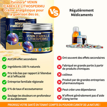 Purelora®🔥 Crème apaisante et cicatrisante pour les os au venin d'abeille et au lithospermum 👑👑 (spécialement conçue pour les personnes âgées)