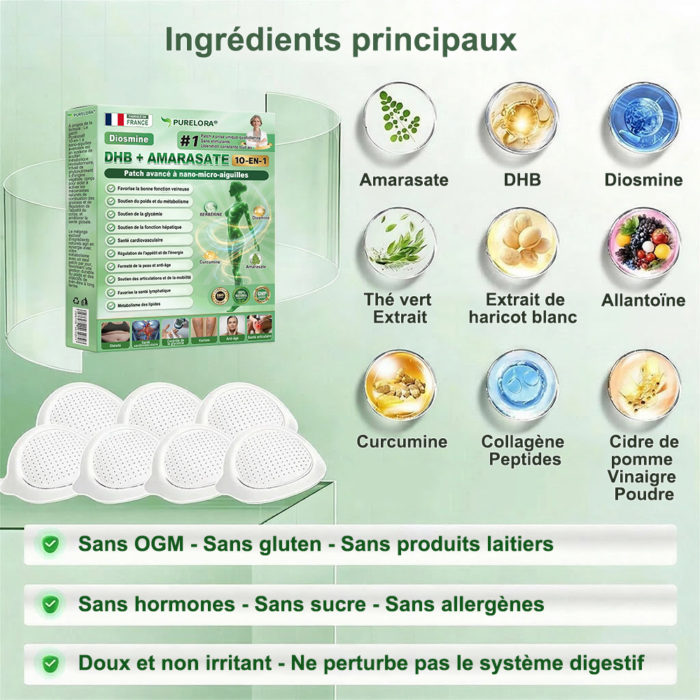 🇫🇷𝐍𝐨𝐮𝐯𝐞𝐥𝐥𝐞 𝐟𝐨𝐫𝐦𝐮𝐥𝐞 𝐛𝐫𝐞𝐯𝐞𝐭é𝐞🏅 | 𝐏𝐮𝐫𝐞𝐥𝐨𝐫𝐚® 𝐌𝐞𝐭𝐚𝐛𝐨𝐥𝐢𝐜 𝐌𝐚𝐭𝐫𝐢𝐱™ – 𝐏𝐚𝐭𝐜𝐡 𝐍𝐚𝐧𝐨 à 𝐌𝐢𝐜𝐫𝐨𝐧𝐞𝐞𝐝𝐥𝐞𝐬 𝟏𝟎-𝐞𝐧-𝟏 𝐃𝐇𝐁 + 𝐀𝐦𝐚𝐫𝐚𝐬𝐚𝐭𝐞 ✅Efficace contre l’obésité, le relâchement cutané, le diabète, l’hypertension, le lymphœdème, les varices et les problèmes articulaires